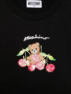 Set t-shirt e shorts per bambina Moschino Kids nero con stampa Teddy Bear sul davanti HDG01NLCA52 60100 MOSCHINO KIDS 