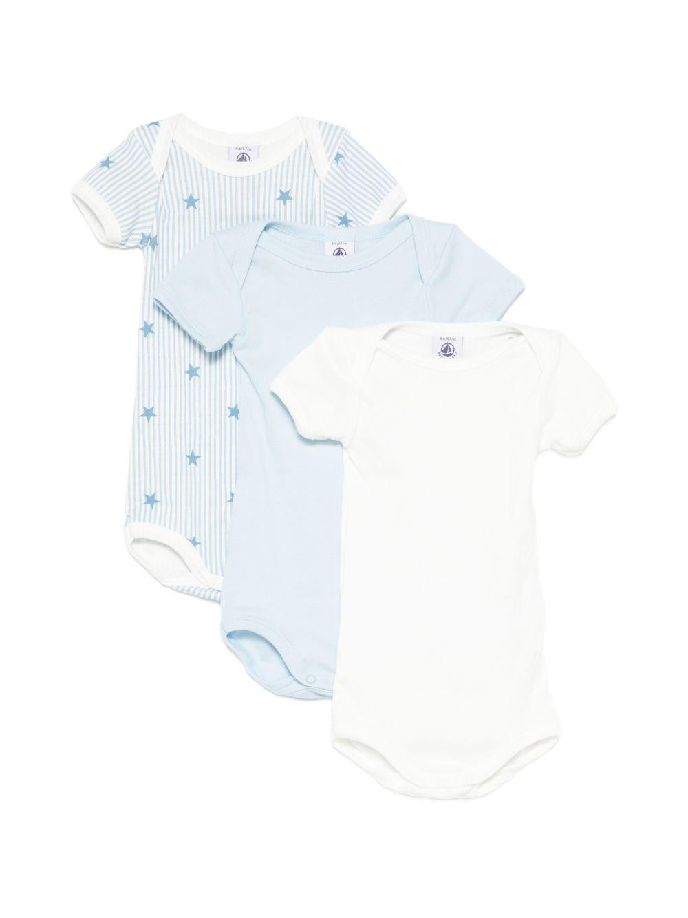 Set di tre body per neonato Petit Bateau multicolore con motivo stelle A0GYC 00 PETIT BATEAU KIDS 