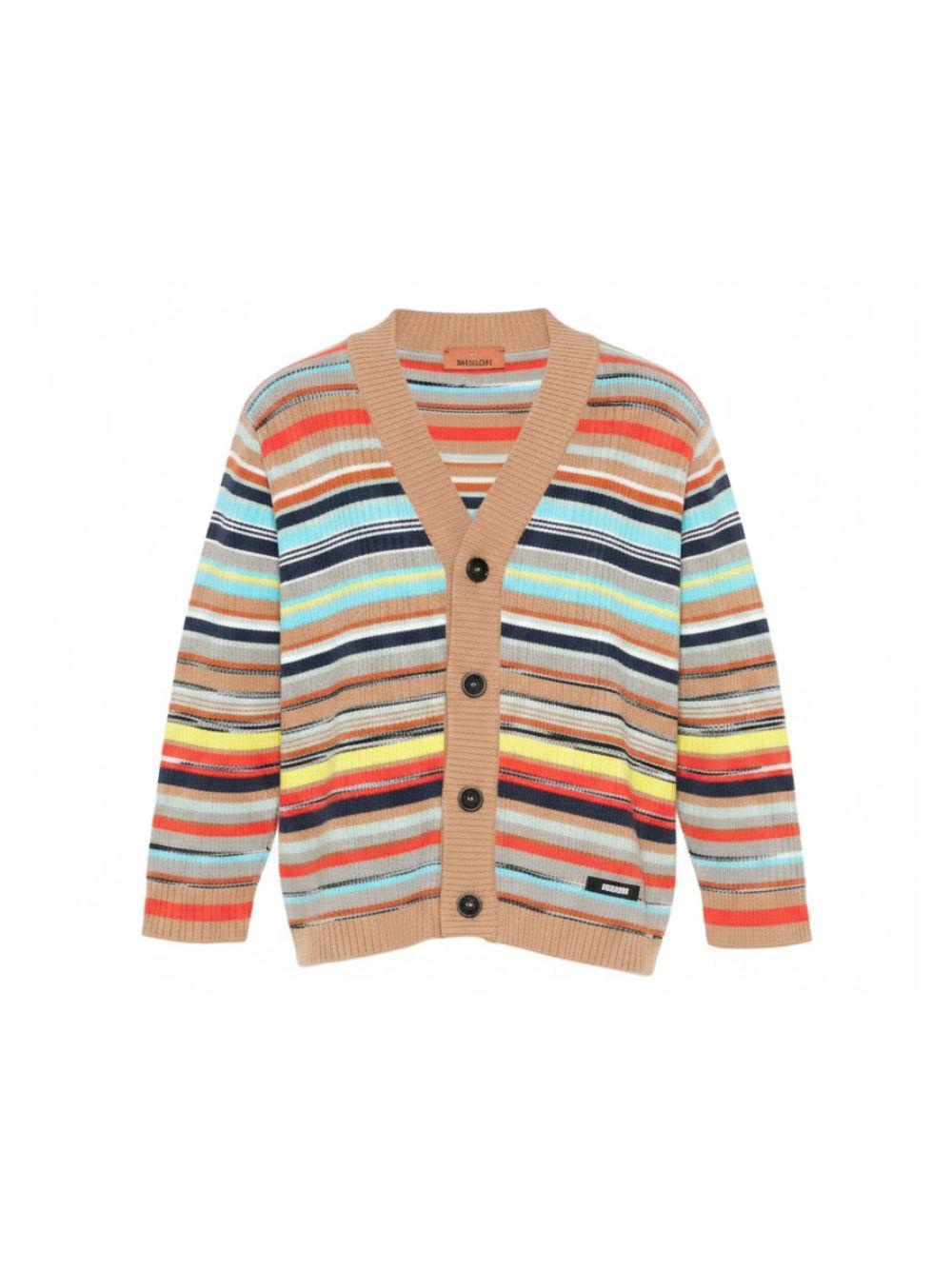 Cardigan per bambino Missoni kids multicolore a maniche lunghe con scollo a V MY9P00 X0264 999 MISSONI KIDS 
