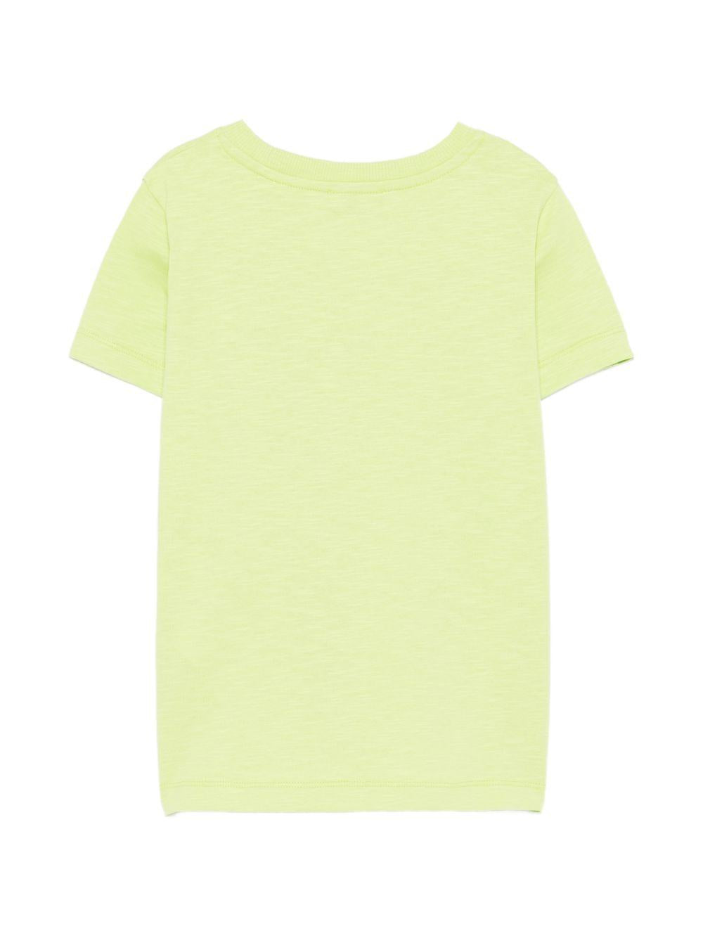 T-shirt per bambino Moschino Kids verde con logo sul davanti HVM058LAA52 30355 MOSCHINO KIDS 