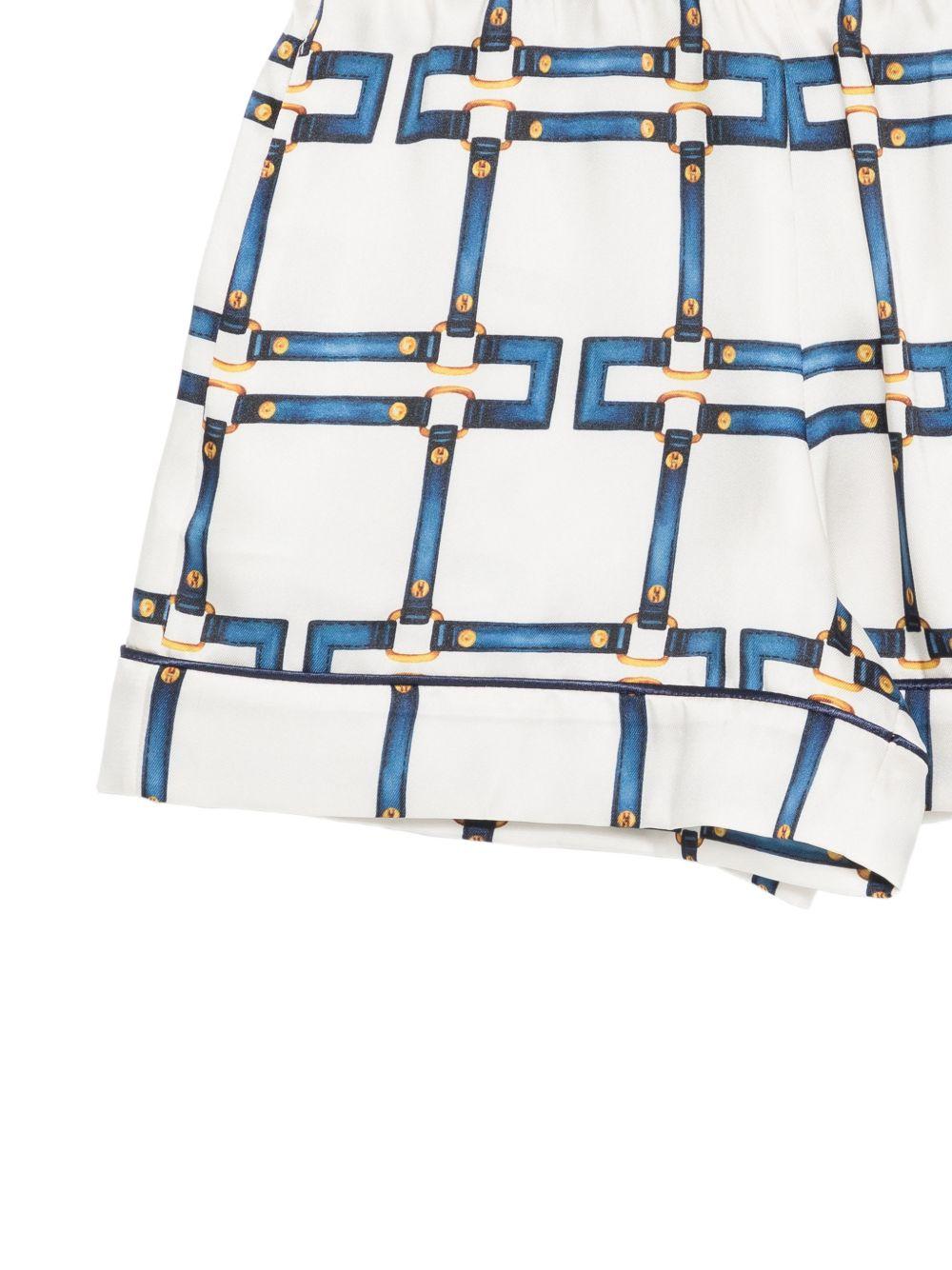 Shorts per bambina Elisabetta Franchi La Mia Bambina bianco con motivo grafico EFBE0820TVE02 0072 ElISABETTA FRANCHI KIDS 