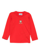 T-shirt per neonati Moschino Kids rossa con logo Teddy Bear sul davanti M9O00RLAA10 50109 MOSCHINO KIDS 