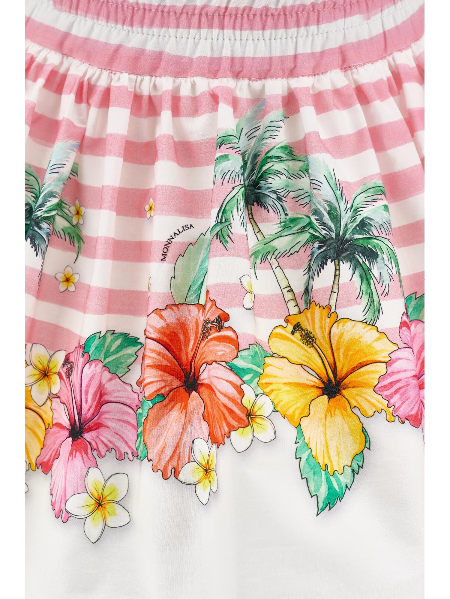 Gonna per bambina Monnalisa x Disney rosa con stampa grafica ibisco 11H720 8655 9993 MONNALISA KIDS 