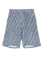 Shorts per bambino Fendi Kids denim con stampa FF JMF531 AUK2 F1I11 FENDI KIDS 