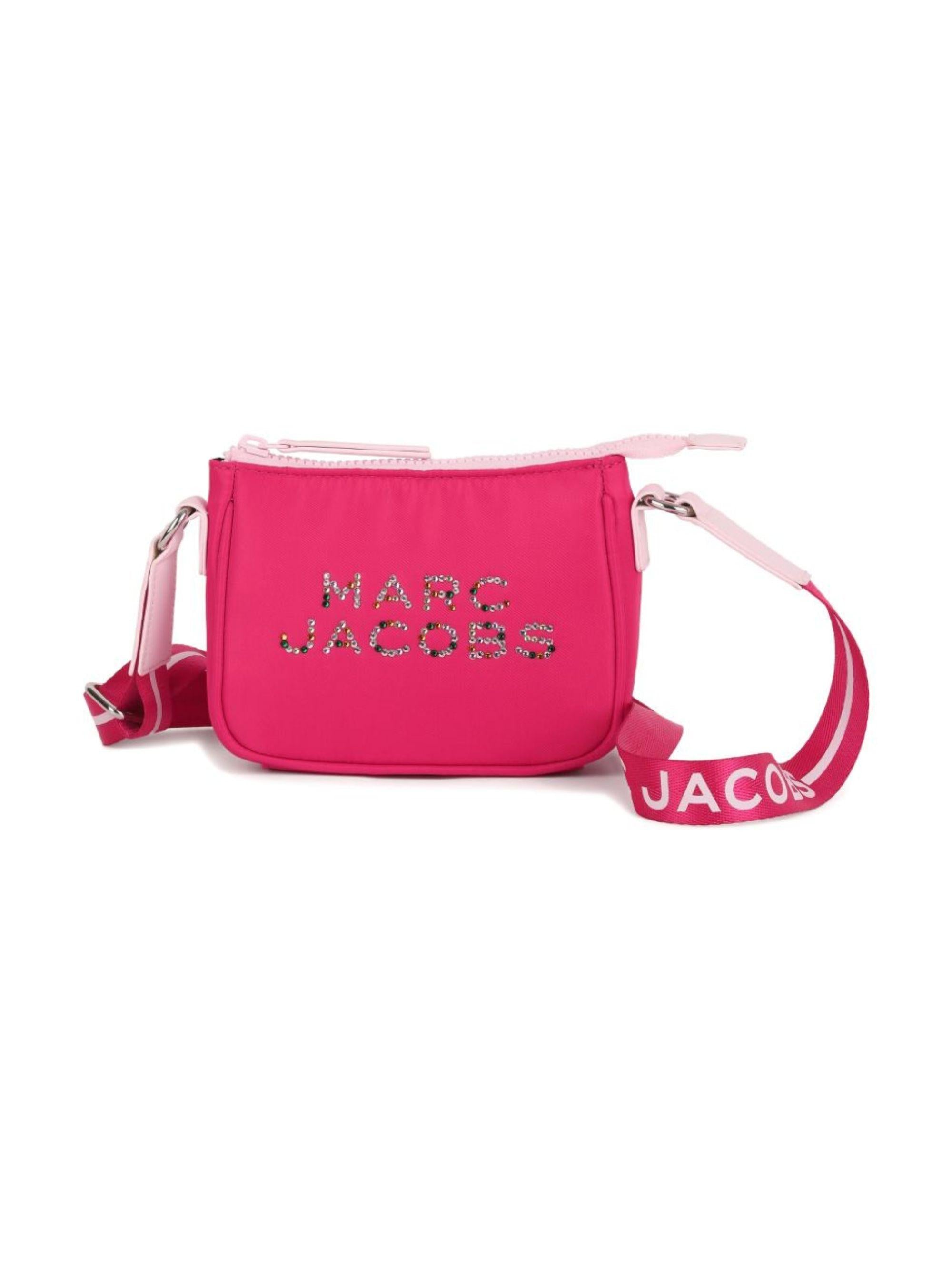 Borsa a tracolla per bambina The Marc Jacobs Kids fucsia con logo sul davanti W60837 437 THE MARC JACOBS KIDS 