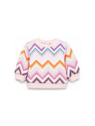 Felpa per neonata Missoni Kids multicolore con stampa zigzag all-over MZ4000 Z4078 999 MISSONI KIDS 