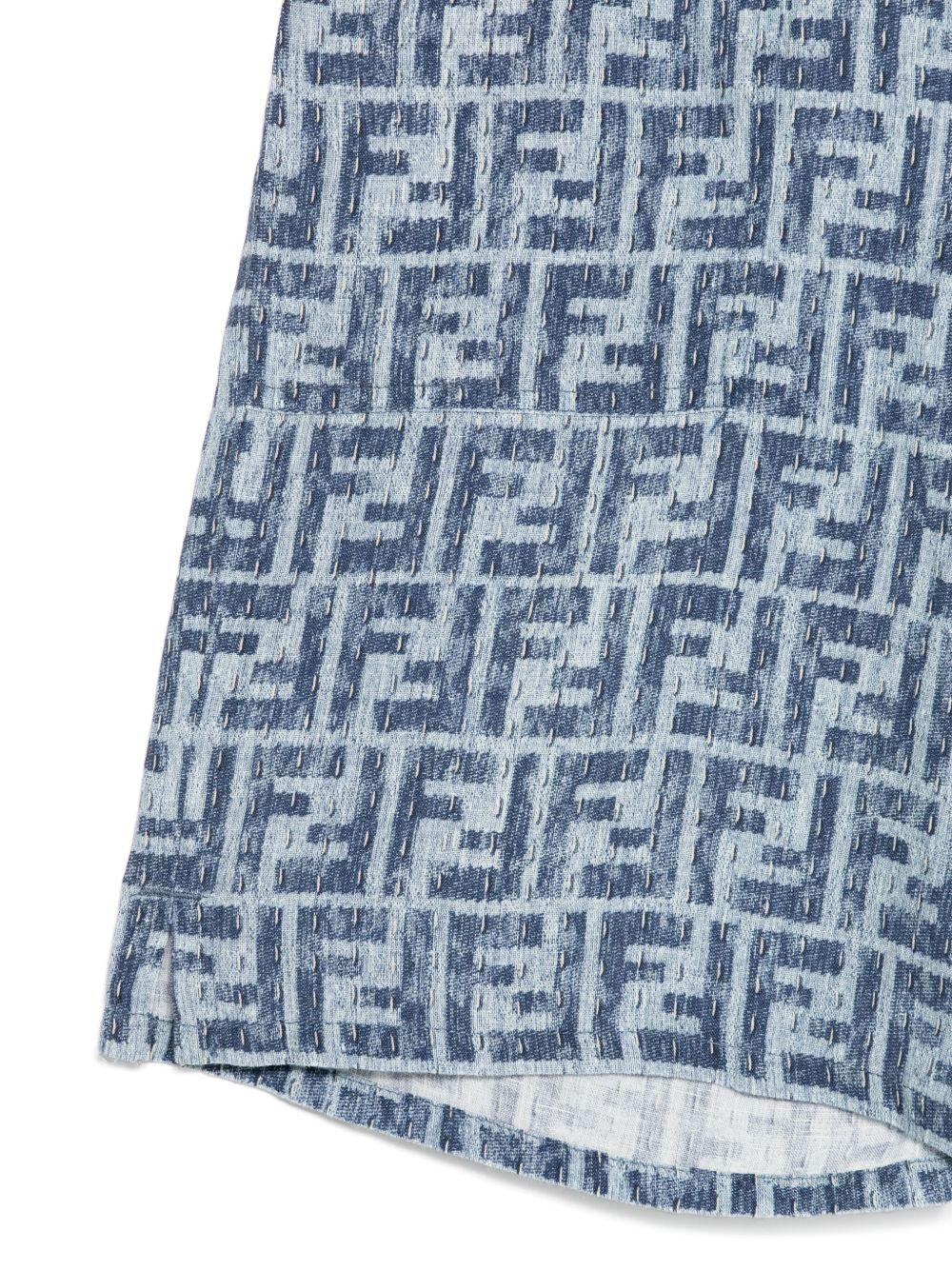 Shorts per bambino Fendi Kids denim con stampa FF JMF531 AUK2 F1I11 FENDI KIDS 