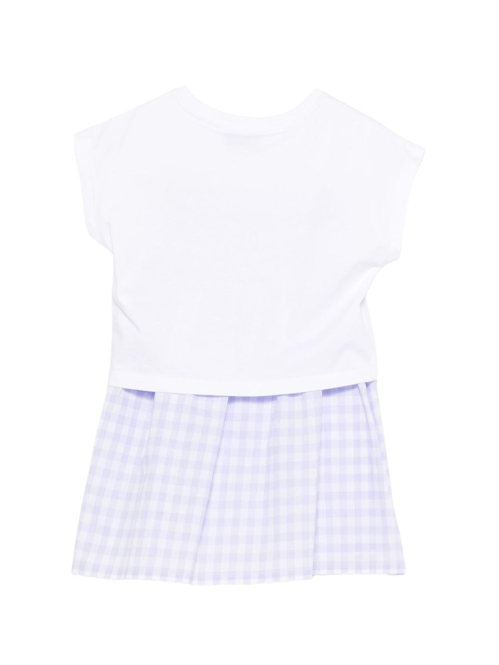 Abito per bambina Moschino Kids viola a quadretti a cuore HDG01SN0N07 83661 MOSCHINO KIDS 