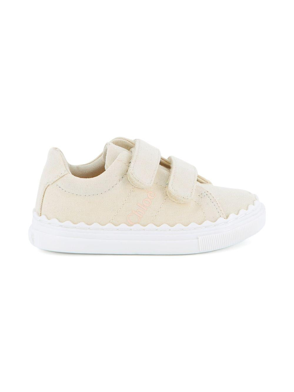 Sneakers per bambina Chloé Kids beige con ricamo con logo C20918 117 CHLOE' KIDS 