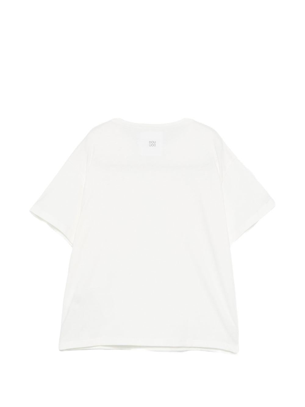 T-shirt per bambino Douuod Kids bianca con tasche sul davanti DY8P41 Z3708 101 DOUUOD 