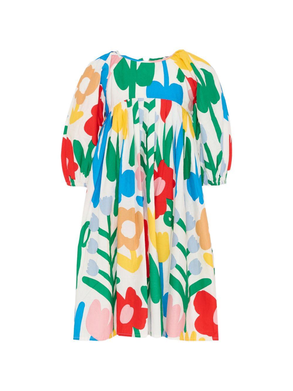Abito per bambina Stella McCartney Kids bianco con stampa grafica all-over TY1C21 Z3461 101MC STELLA McCARTNEY KIDS 