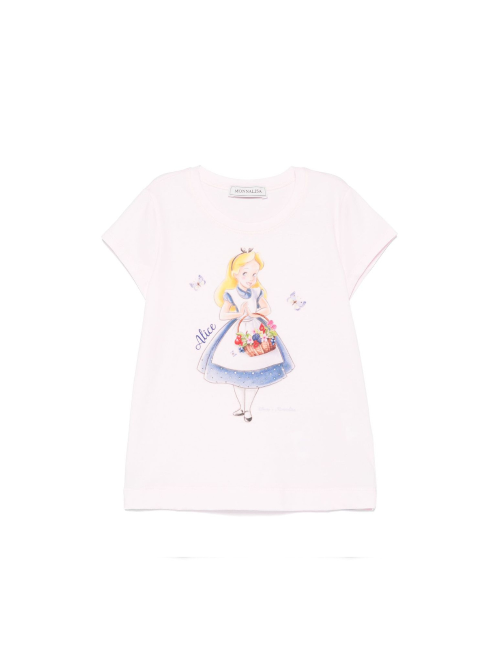 T-shirt Alice x Disney per bambina Monnalisa rosa con orlo dritto 11E622 5202 0090 MONNALISA 