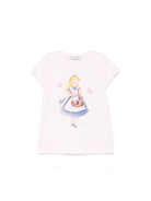 T-shirt Alice x Disney per bambina Monnalisa rosa con orlo dritto 11E622 5202 0090 MONNALISA 