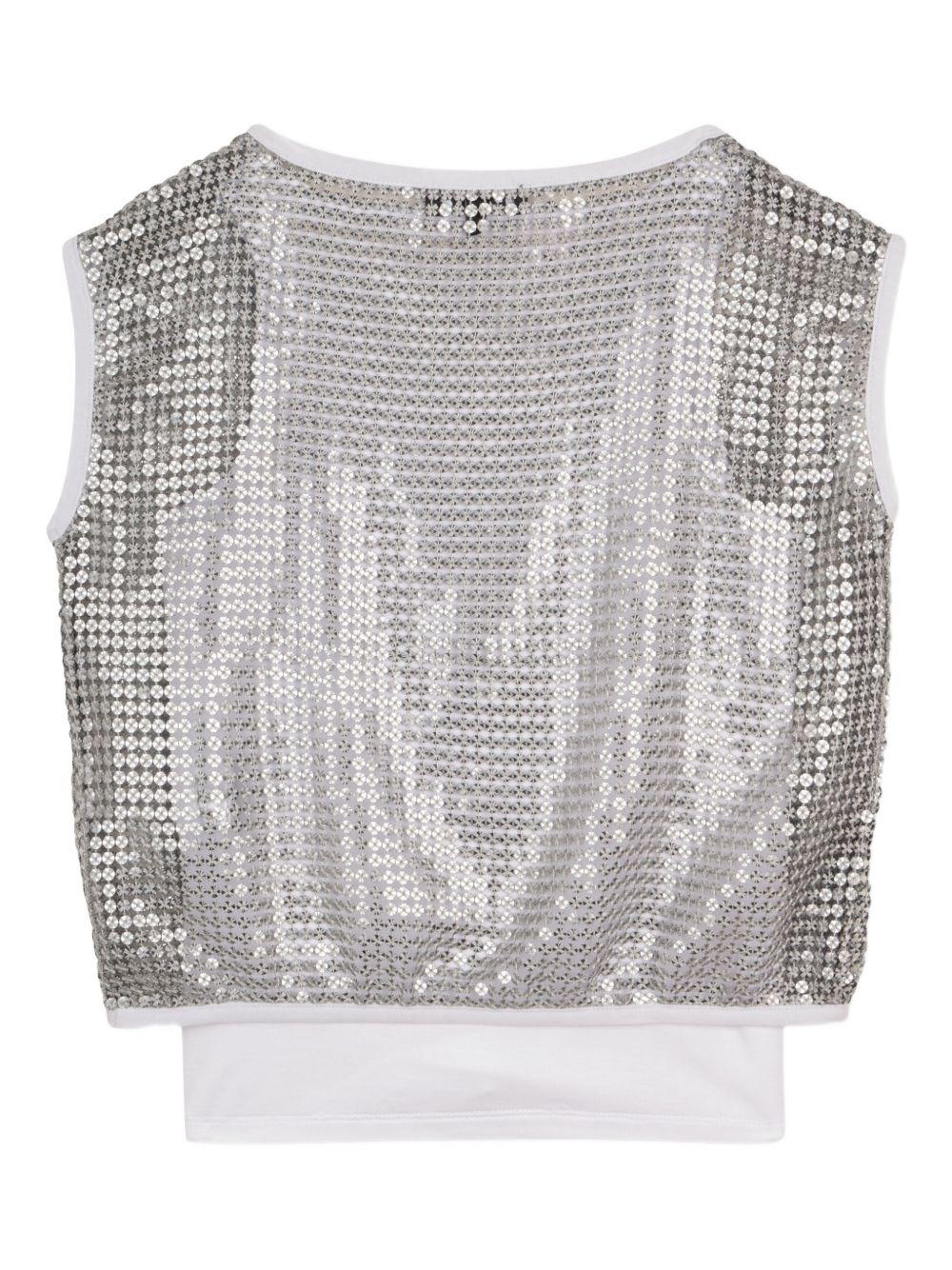 Top per bambina DKNY Kids argentato con paillettes D62618 016 DKNY KIDS 