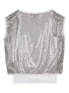 Top per bambina DKNY Kids argentato con paillettes D62618 016 DKNY KIDS 