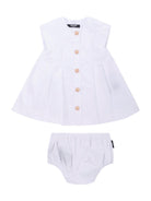 Abito per neonata Balmain Kids bianco con bottoni dorati BY1131 P0562 100 BALMAIN KIDS 