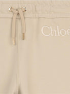 Pantaloni sportivi per bambina Chloé Kids beige con coulisse e logo C20826 72J CHLOE' KIDS 