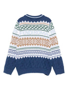 Maglione per bambino Fendi Kids blu con motivo Fair Isle JMG135 AYMS F1I11 FENDI KIDS 