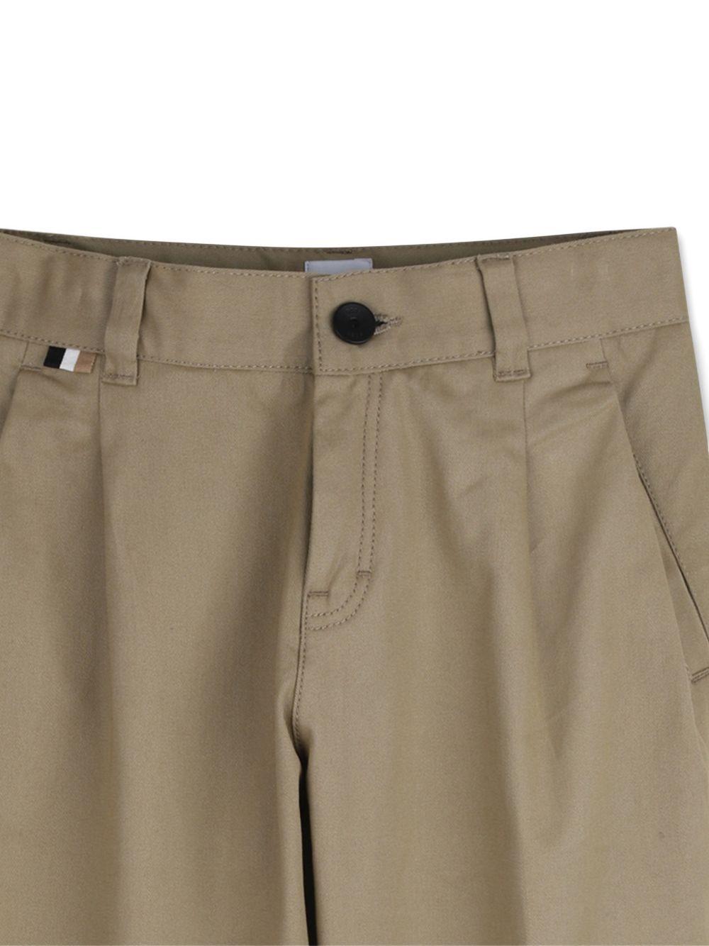 Pantaloni per bambino Boss Kids beige con plissé J52912 295 BOSS KIDS 