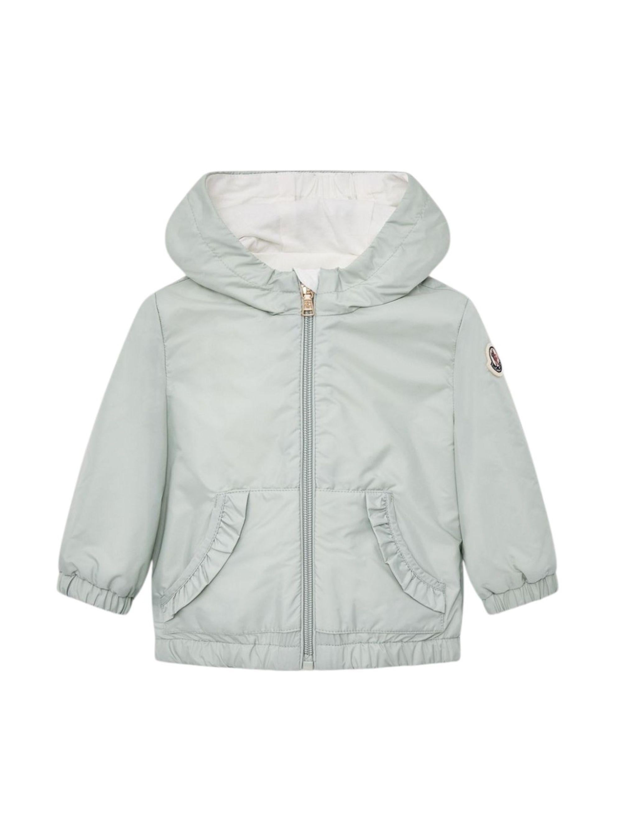 Giubbino per neonata Moncler Kids verde chiaro con chiusura a zip L19511A0001153A5E 91Z MONCLER ENFANT 
