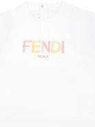 T-shirt baby in jersey con logo per neonato Fendi Kids bianco con orlo dritto BFI166 7AJ F1R0X FENDI KIDS 
