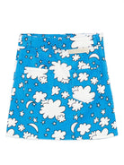 Gonna per bambina Stella McCartney Kids azzurro a coste con stampa TX7A61 Z3081 644MC STELLA McCARTNEY KIDS 