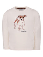 T-shirt per bambino Bonpoint beige con stampa cane W05BTSK00017 104 BONPOINT 