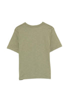 T-shirt per bambini Moschino Kids verde con stampa logo ondulata HXM05GLAA52 30037 MOSCHINO KIDS 