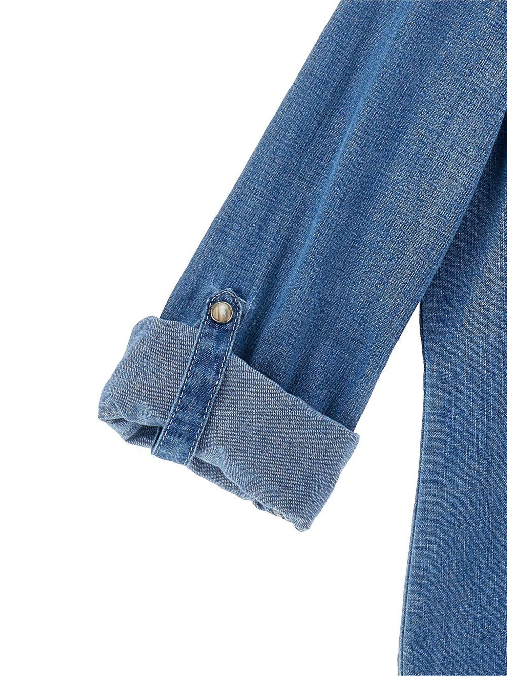 Camicia per bambina Ermanno Scervino Junior in denim con dettaglio in pizzo Z9G303 7736 0055 ERMANNO SCERVINO JUNIOR 