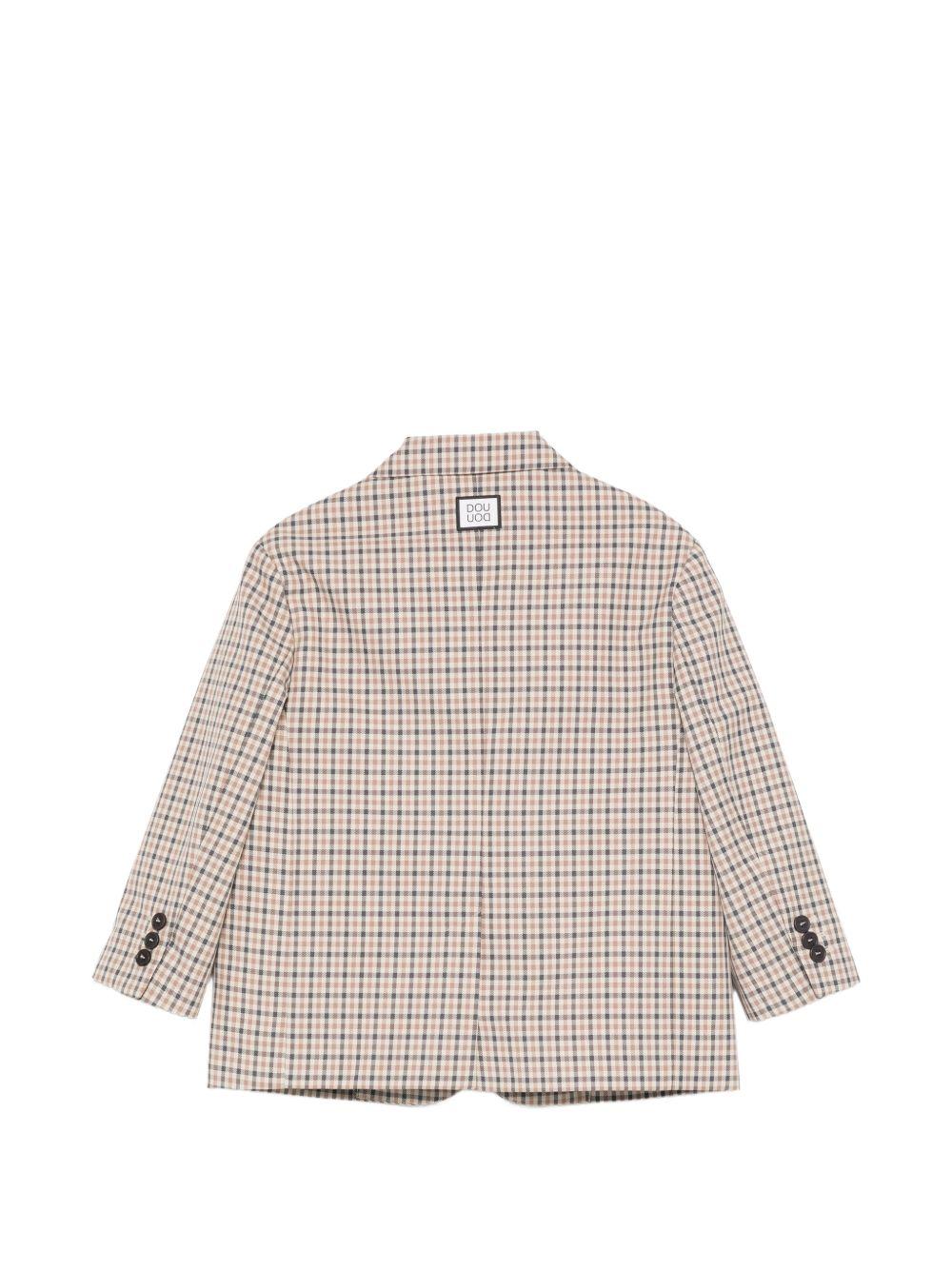 Blazer per bambino Douuod Kids beige con motivo a quadri DY2P34 B0097 108BG DOUUOD KIDS 