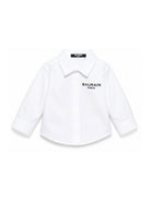 Camicia da neonato Balmain Kids bianca con logo ricamato BY5530 P0562 100NE BALMAIN KIDS 