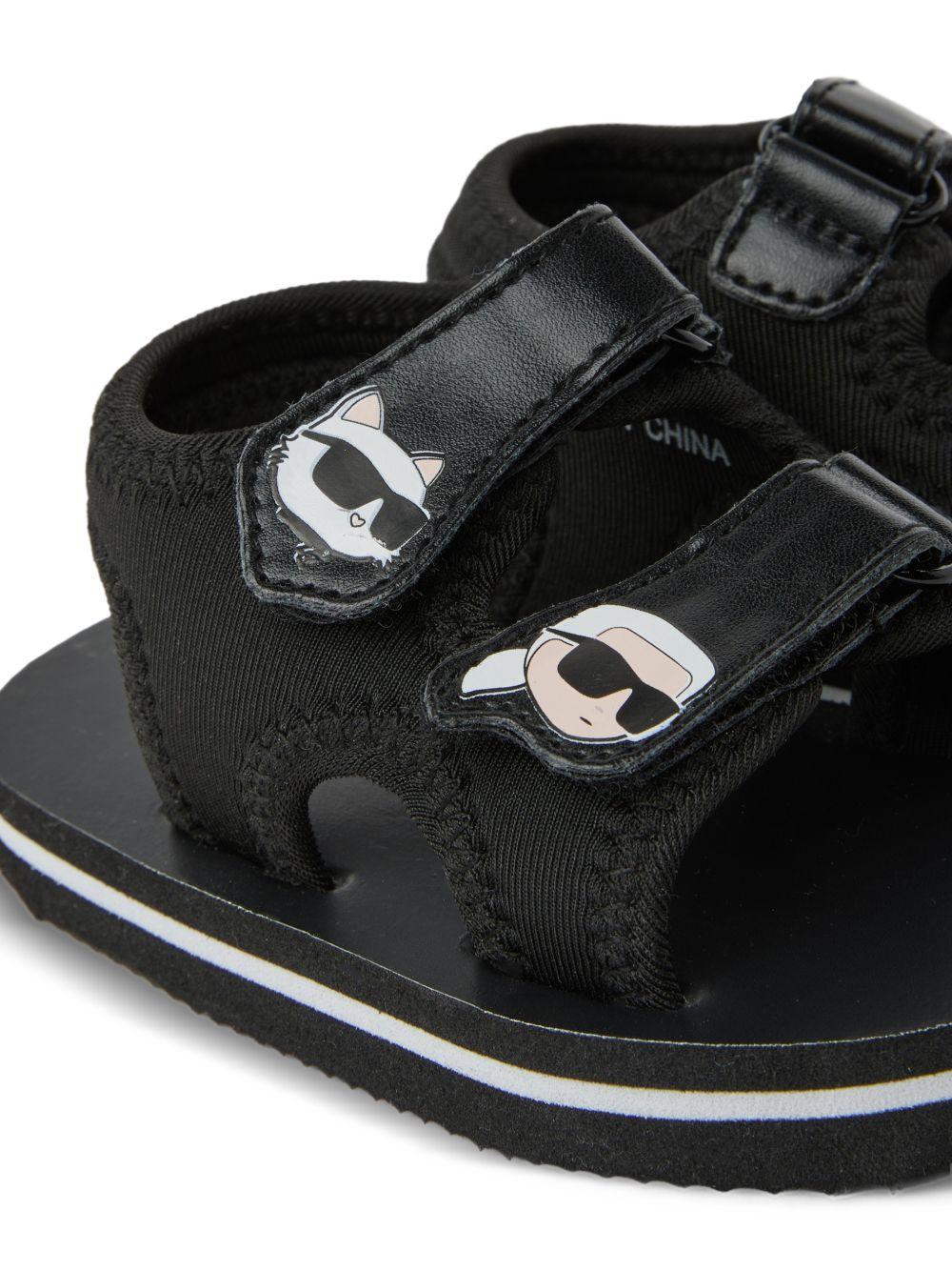 Sandali per bambini Karl Lagerfeld Kids nero con applicazione-ikon Z31183 09B KARL LAGERFELD KIDS 