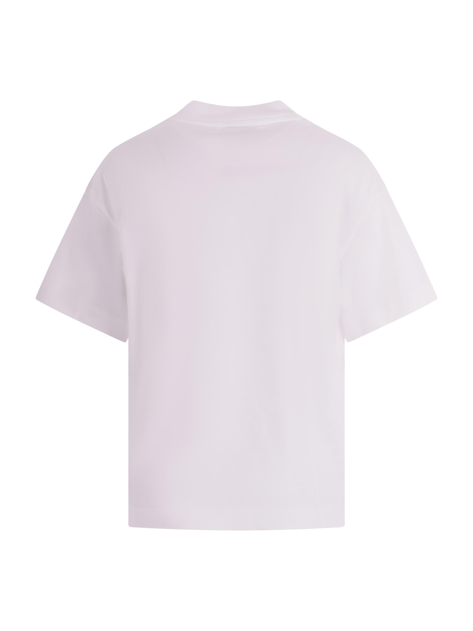 T-shirt per bambino Fendi Kids bianca con stampa Cavalli Fendi sul davanti JMI498 7AJ F0TU9 FENDI KIDS 