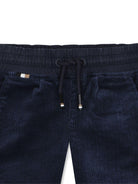 Pantaloni per neonato Boss Kidswear blu a coste con vita elasticizzata J52438 849 BOSS KIDS 