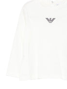 T-shirt per neonato Emporio Armani Kids bianca con logo Aquila sul davanti EB000418 AF15013 M0134 EMPORIO ARMANI KIDS 