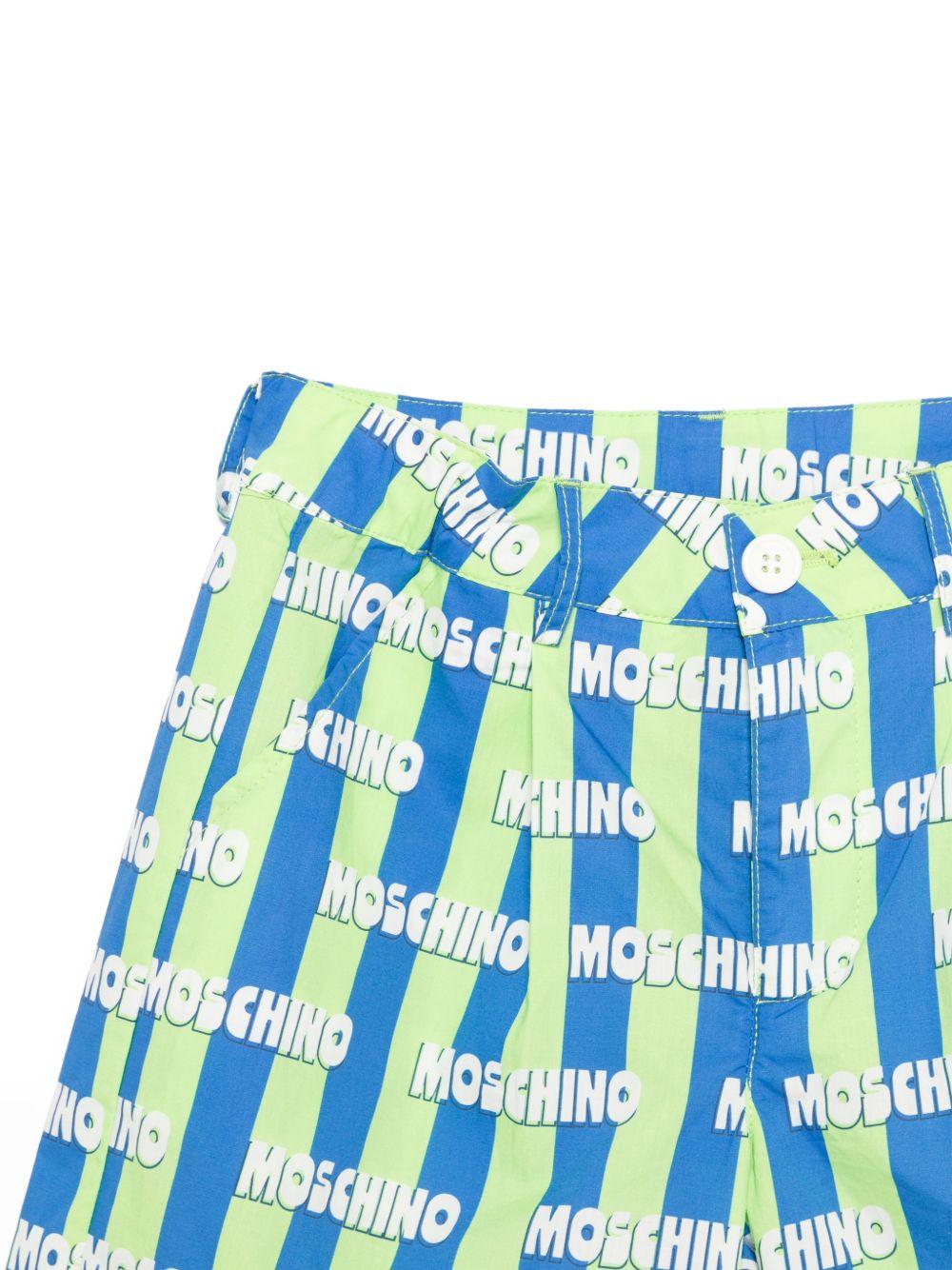 Set camicia e short per bambino Moschino Kids multicolore con logo all-over HUG00VLLB60 83676 MOSCHINO KIDS 
