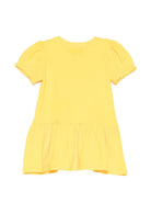 Abito per neonata Moschino Kids giallo con dettaglio logo sul davanti MAV0C7LBA00 50577 MOSCHINO KIDS 