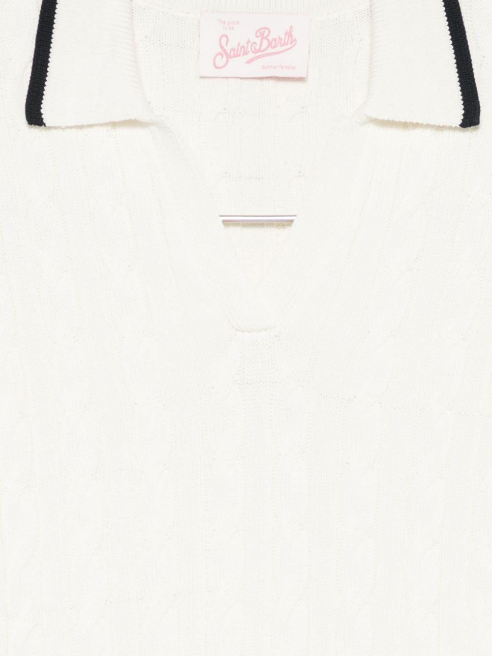 T-shirt per donna MC2 Saint Barth bianca con bordi a contrasto AYS0001 00100L MC2 ST. BARTH 