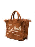 Borsa Vanity MC2 Saint Barth marrone con dettaglio frange VANI022 00396L MC2 ST. BARTH KIDS 