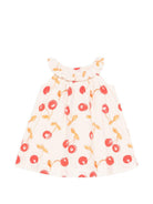 Abito per neonata Bonpoint rosa con stampa ciliegie all-over S06XDRW00019 603A BONPOINT KIDS 