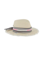 Cappello per bambina Karl Lagerfeld Kids bianco a righe sfilacciato Z31199 Z40 KARL LAGERFELD KIDS 