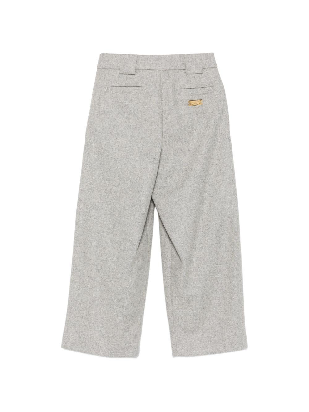Pantaloni per bambino Balmain Kids grigi con placca con logo color oro BZ6A40 I0341 806OR BALMAIN KIDS 