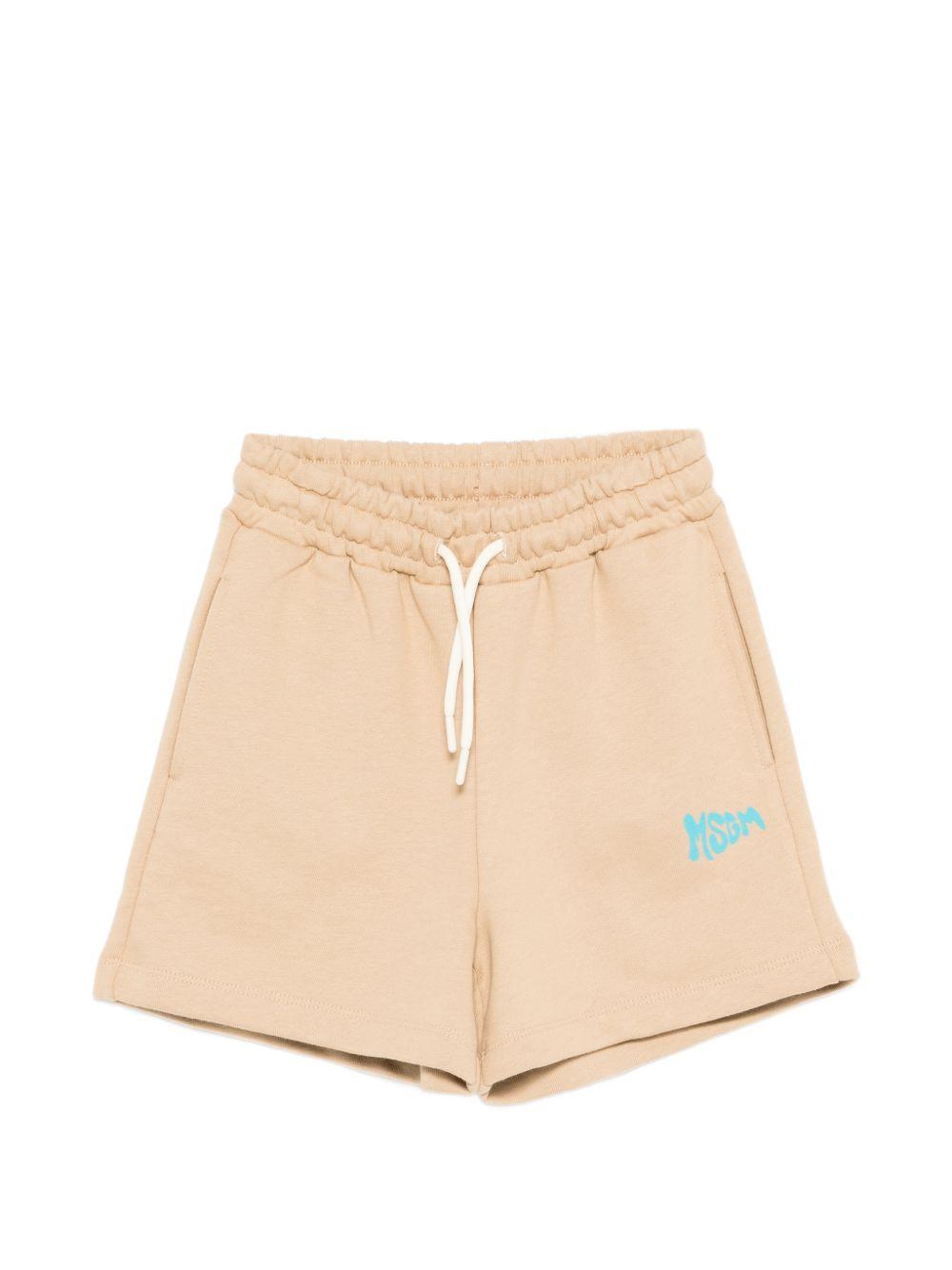 Shorts per bambino MSGM Kids beige con dettaglio logo sulla gamba S6MSJUBE221 178 MSGM KIDS 