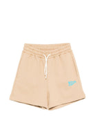 Shorts per bambino MSGM Kids beige con dettaglio logo sulla gamba S6MSJUBE221 178 MSGM KIDS 