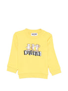 Felpa per neonati Moschino Kids gialla con stampa tre Teddy Bear MTF060LCA89 50577 MOSCHINO KIDS 