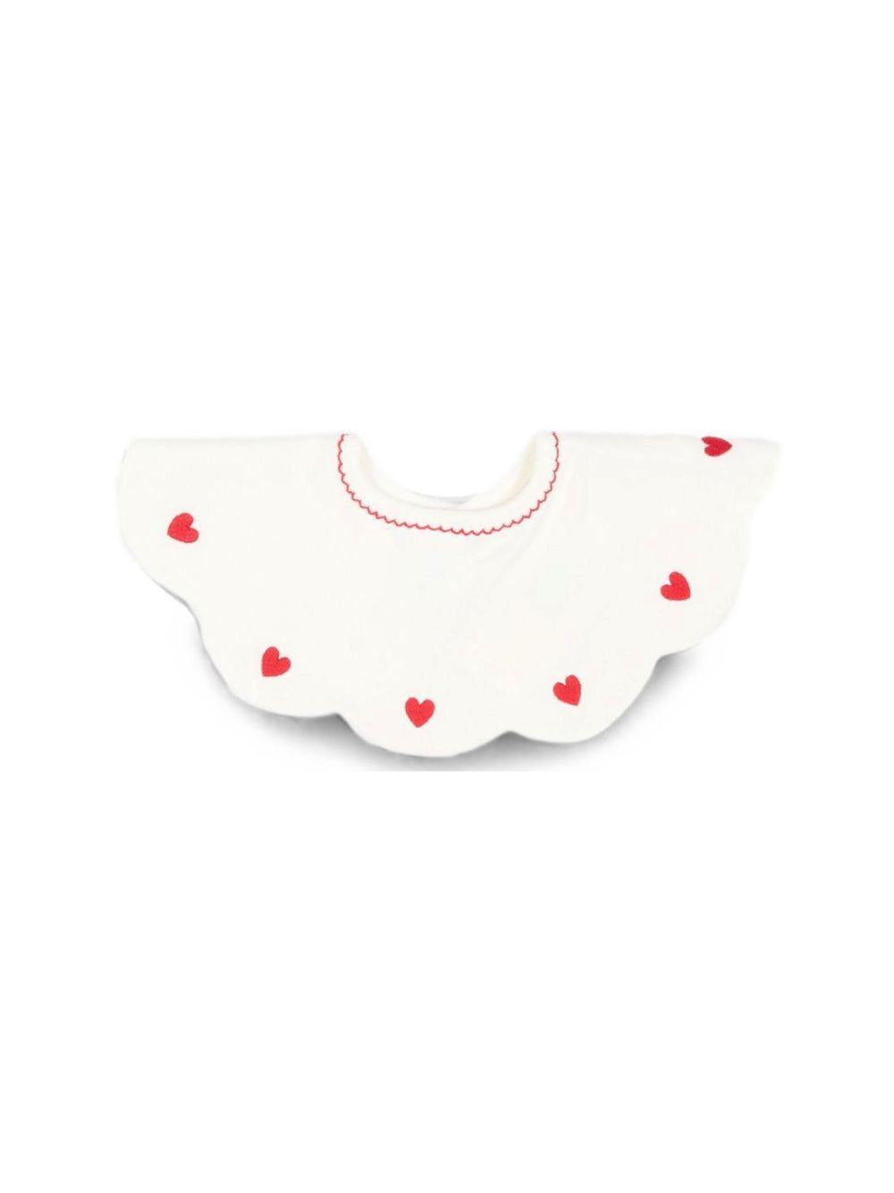 Bavaglino per neonati Petit Bateau Kids bianco con stampa grafica cuoricini A0G9K 01 PETIT BATEAU KIDS 