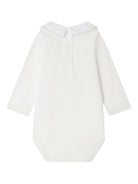 Body per neonata Bonpoint bianco con colletto Peter Pan  ricamato e cucitire beige W05OUNK00013 002 BONPOINT 