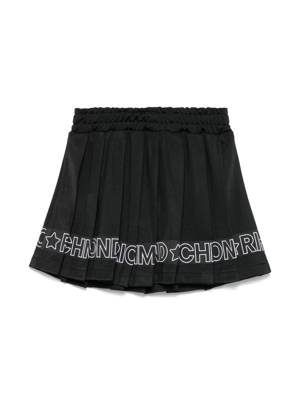 Gonna per bambina John Richmond Junior nero con logo RGP25173GO BLACK JOHN RICHMOND KIDS 