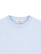 T-shirt per bambino Lanvin Enfant azzurra con scritta groffata N30360 79L LANVIN KIDS 