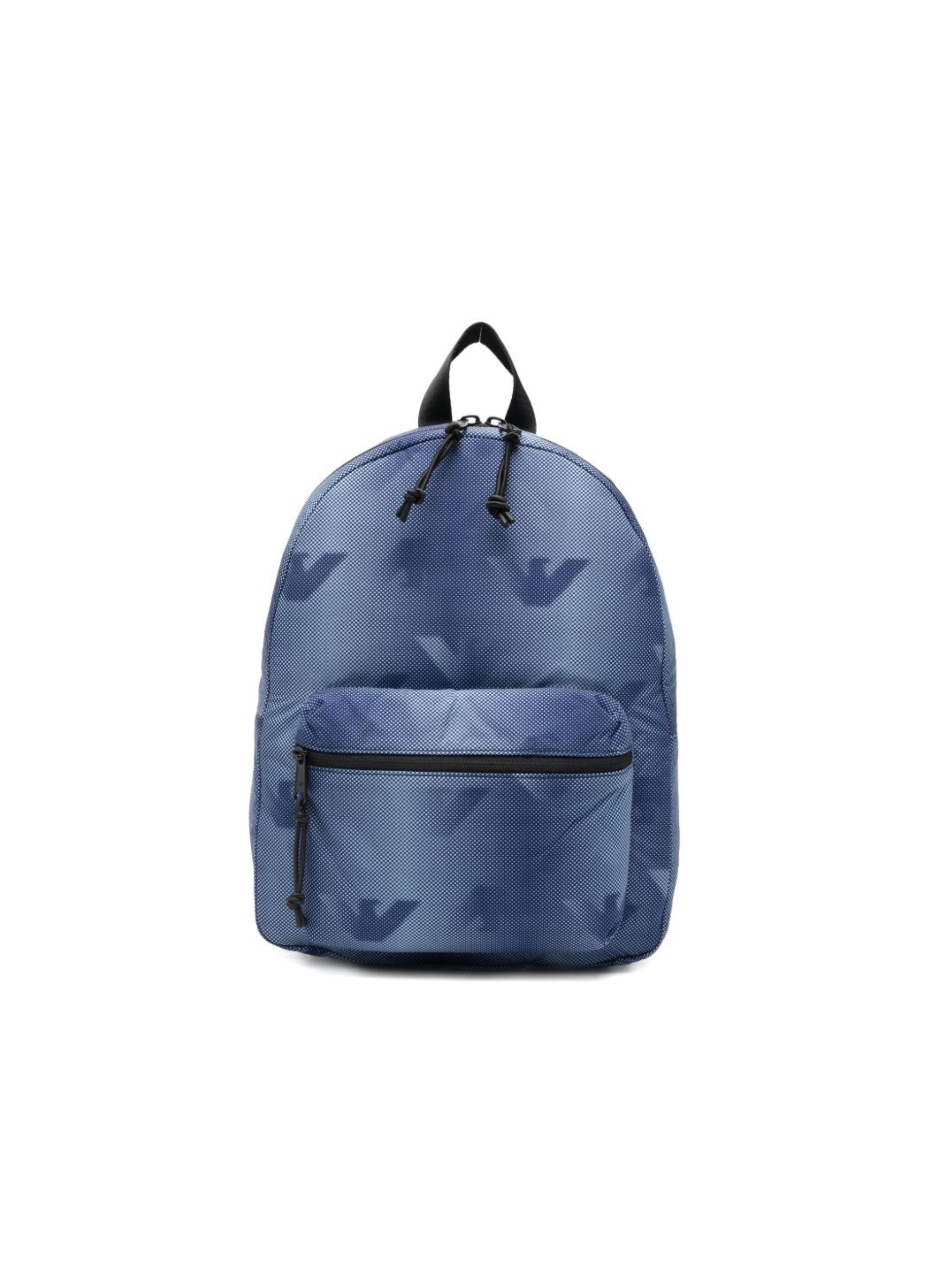 Zaino per bambino Emporio Armani Kids blu con logo aquila all-over EB000840 AF21523 FB407 EMPORIO ARMANI KIDS 